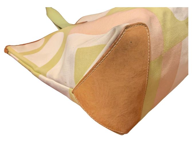 Bally Monogramm Canvas Tragetasche grün gelb Mehrfarben - Ansicht 11