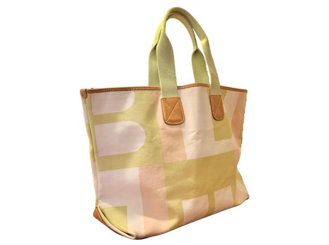 Bally Monogramm Canvas Tragetasche grün gelb Mehrfarben - Ansicht 2