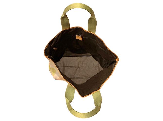 Bally Monogramm Canvas Tragetasche grün gelb Mehrfarben - Ansicht 4