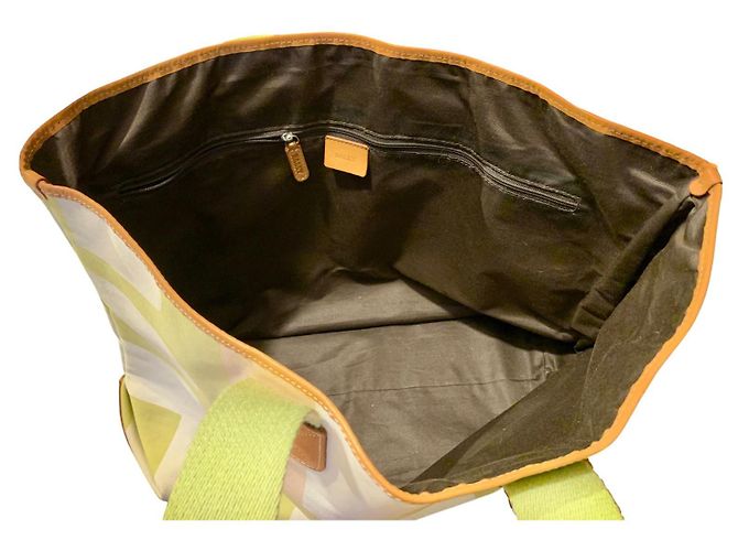 Bally Monogramm Canvas Tragetasche grün gelb Mehrfarben - Ansicht 5
