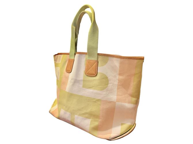 Bally Monogramm Canvas Tragetasche grün gelb Mehrfarben - Ansicht 8