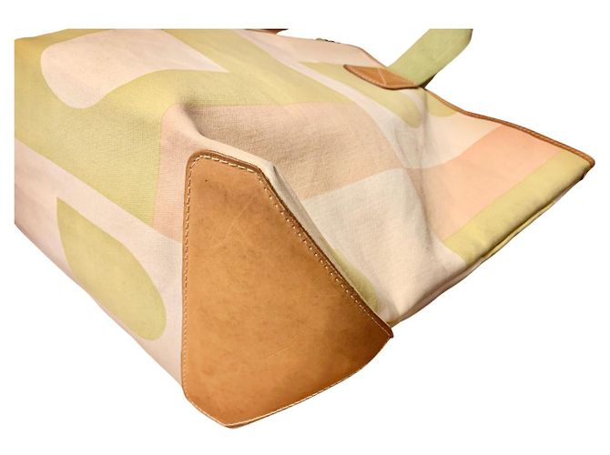 Bally Monogramm Canvas Tragetasche grün gelb Mehrfarben - Ansicht 9