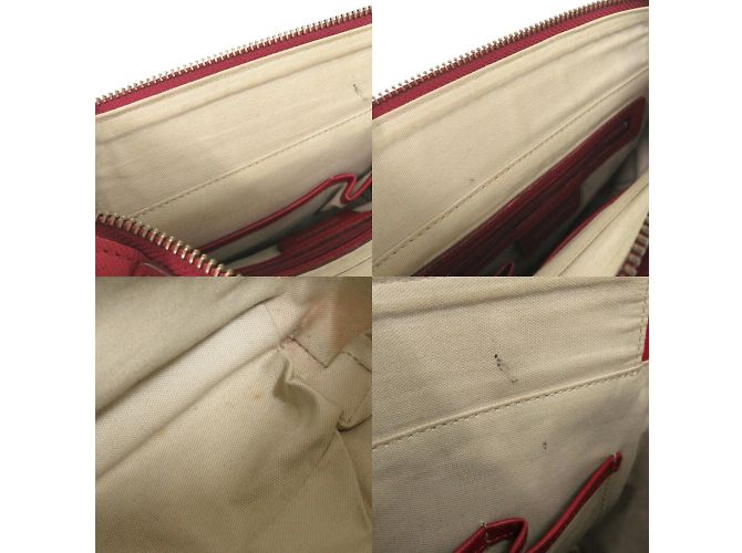 Burberry Nova Check Leder-Canvas-Handtasche Rot Beige - Ansicht 10