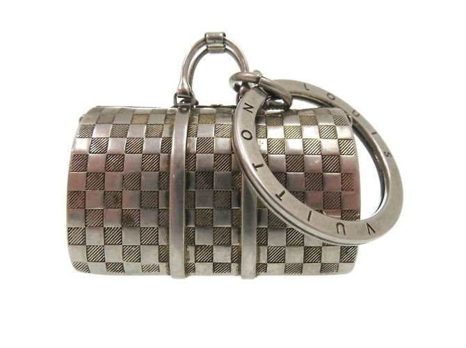 Portachiavi Charm Keepall Damier Louis Vuitton Argento - vista 4