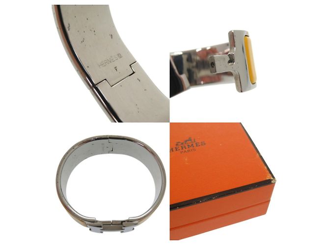 Hermès Bracciale Hermes Click Crack H GM Argento Giallo - vista 11