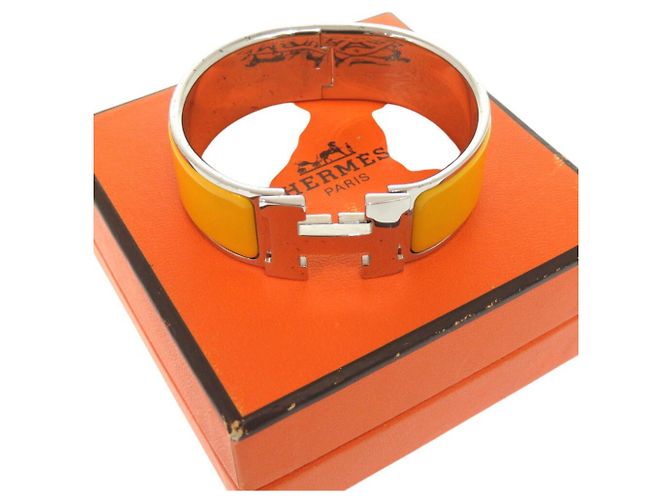 Hermès Bracciale Hermes Click Crack H GM Argento Giallo - vista 3