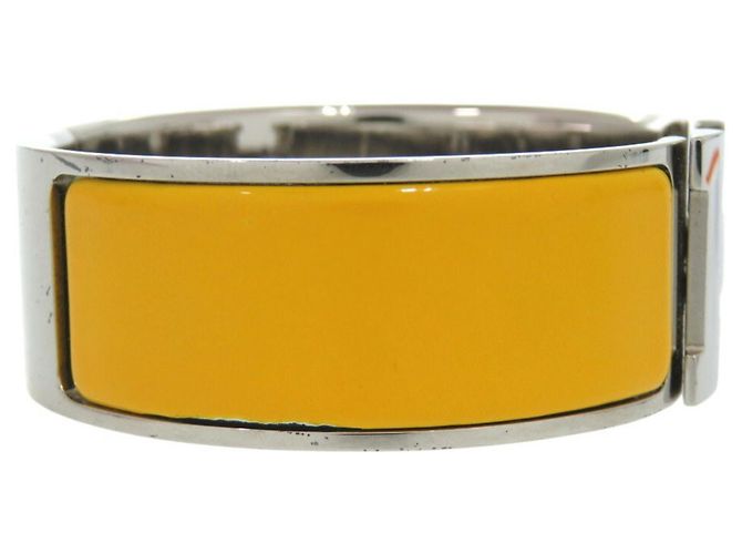 Hermès Bracciale Hermes Click Crack H GM Argento Giallo - vista 4