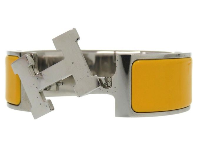 Hermès Bracciale Hermes Click Crack H GM Argento Giallo - vista 7