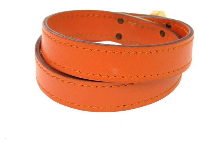 Hermès Bracciale Hermes Kelly Double Tour Swift Arancione G stampato D'oro - vista 3