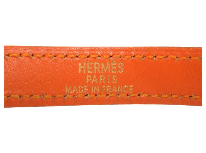 Hermès Bracciale Hermes Kelly Double Tour Swift Arancione G stampato D'oro - vista 5