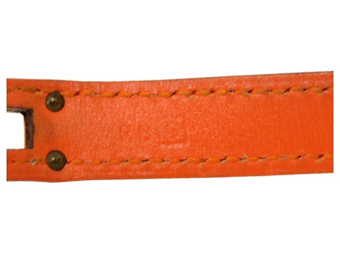 Hermès Bracciale Hermes Kelly Double Tour Swift Arancione G stampato D'oro - vista 6