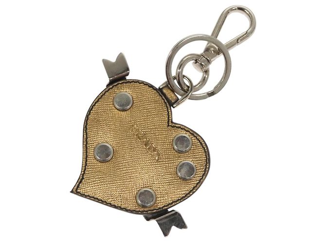 Saffiano Llave PRADA de cuero Safiano tono dorado Auth ac3756 - vista 2