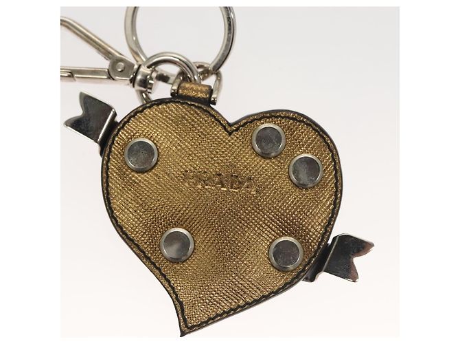 Saffiano Llave PRADA de cuero Safiano tono dorado Auth ac3756 - vista 4