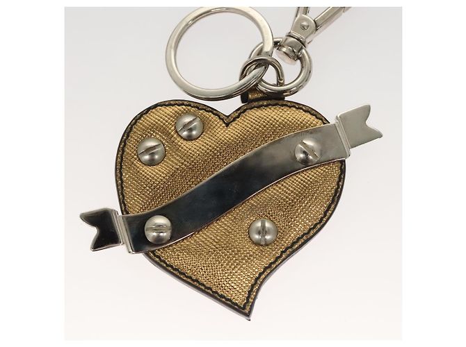 Saffiano Llave PRADA de cuero Safiano tono dorado Auth ac3756 - vista 5