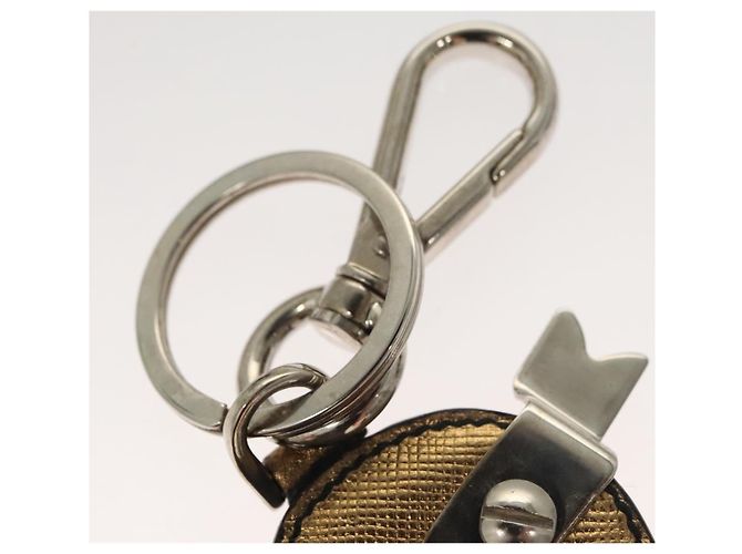 Saffiano Llave PRADA de cuero Safiano tono dorado Auth ac3756 - vista 8