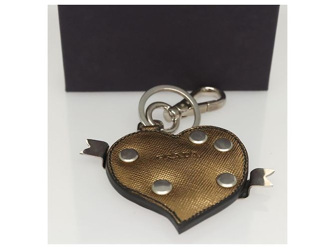 Saffiano Llave PRADA de cuero Safiano tono dorado Auth ac3756 - vista 9