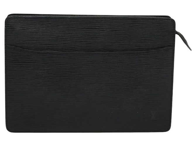 LOUIS VUITTON Epi Pochette Hombre Bolsa Clutch Negra M52522 LV Auth ep8688 Negro - vista 13