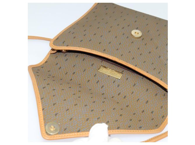 Borsa a spalla SAINT LAURENT in PVC pelle marrone oro Auth 119580 D'oro - vista 10