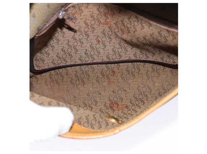 Borsa a spalla SAINT LAURENT in PVC pelle marrone oro Auth 119580 D'oro - vista 11