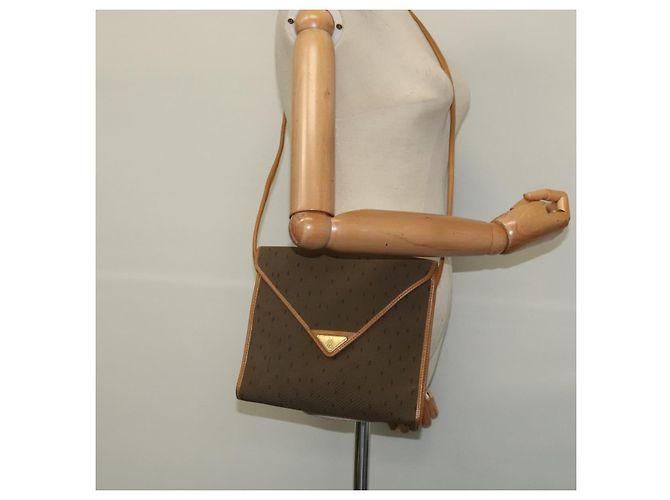 Borsa a spalla SAINT LAURENT in PVC pelle marrone oro Auth 119580 D'oro - vista 21