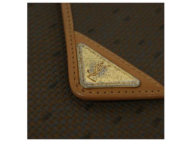 Borsa a spalla SAINT LAURENT in PVC pelle marrone oro Auth 119580 D'oro - vista 9