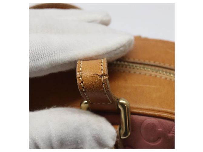 Céline Borsa a mano in tela Macadam Celine C in suede rosa e oro Auth BA1225 D'oro - vista 10