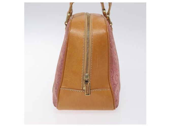 Céline Borsa a mano in tela Macadam Celine C in suede rosa e oro Auth BA1225 D'oro - vista 3