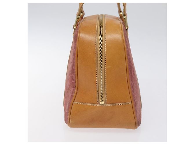 Céline Borsa a mano in tela Macadam Celine C in suede rosa e oro Auth BA1225 D'oro - vista 4
