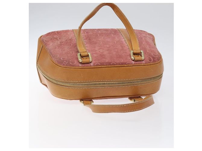 Céline Borsa a mano in tela Macadam Celine C in suede rosa e oro Auth BA1225 D'oro - vista 6