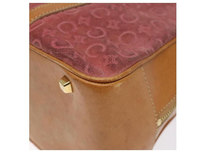 Céline Borsa a mano in tela Macadam Celine C in suede rosa e oro Auth BA1225 D'oro - vista 9