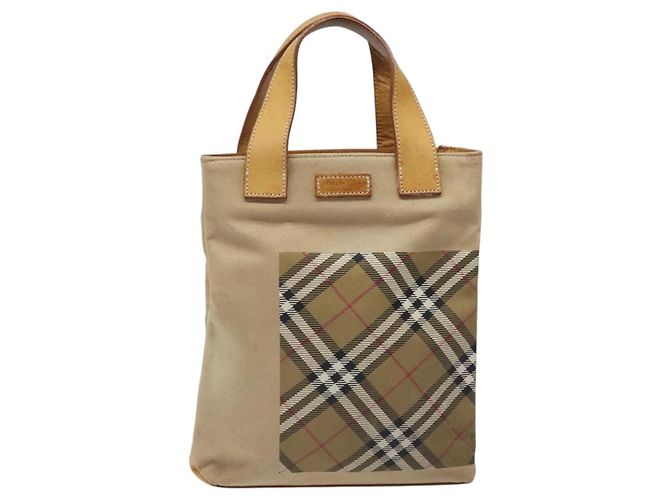 Autre Marque Borsa a mano in tela Burberrys Nova Check Blue Label marrone Auth ti2966 - vista 13