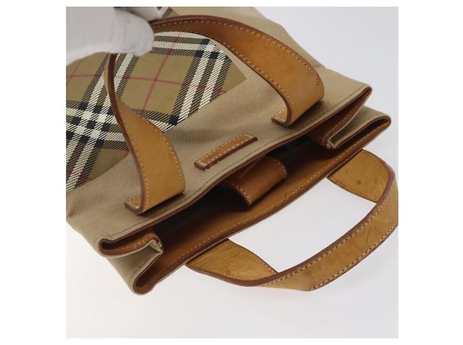 Autre Marque Borsa a mano in tela Burberrys Nova Check Blue Label marrone Auth ti2966 - vista 6