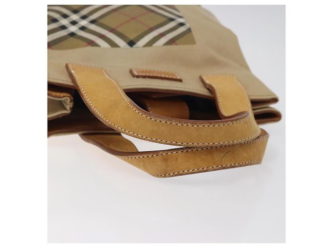 Autre Marque Borsa a mano in tela Burberrys Nova Check Blue Label marrone Auth ti2966 - vista 7