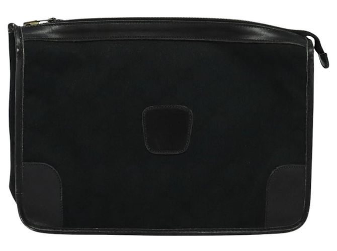 GUCCI GG Borsa Clutch Canvas Nera Oro Auth 119645 Nero D'oro - vista 13