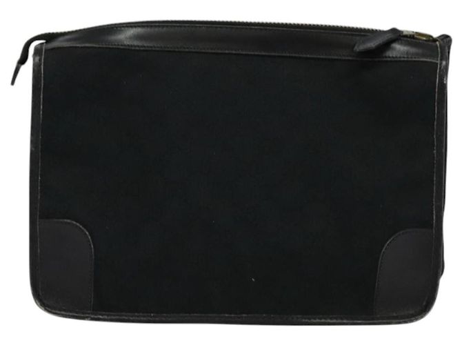GUCCI GG Borsa Clutch Canvas Nera Oro Auth 119645 Nero D'oro - vista 2