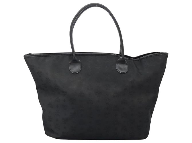 Borsa Tote MCM in nylon nera Auth bs24480 Nero - vista 2