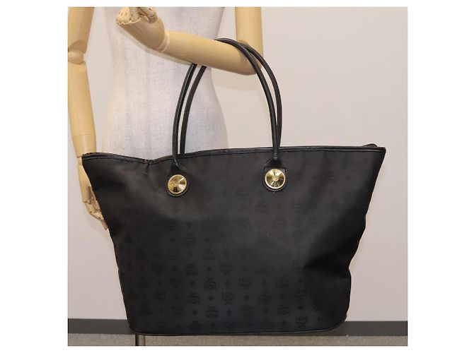 Borsa Tote MCM in nylon nera Auth bs24480 Nero - vista 24