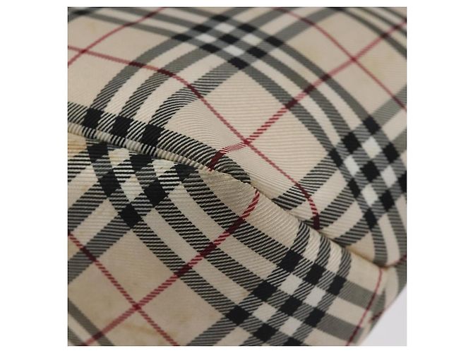 Burberry Nova Check Tote Bag aus Canvas Beige mit blauer Etikette, silber authentisch 119986 - Ansicht 15