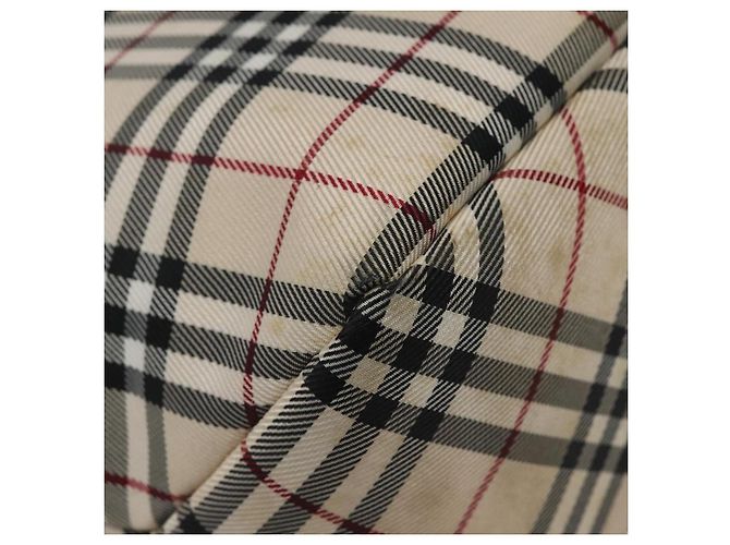 Burberry Nova Check Tote Bag aus Canvas Beige mit blauer Etikette, silber authentisch 119986 - Ansicht 16
