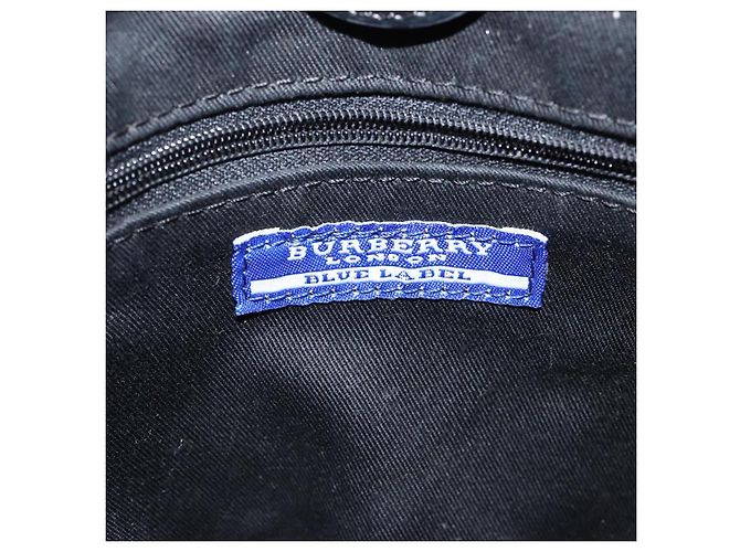 Burberry Nova Check Tote Bag aus Canvas Beige mit blauer Etikette, silber authentisch 119986 - Ansicht 18