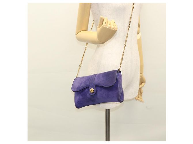 Céline Borsa a spalla CELINE in suede viola Auth BA1516 Porpora - vista 23