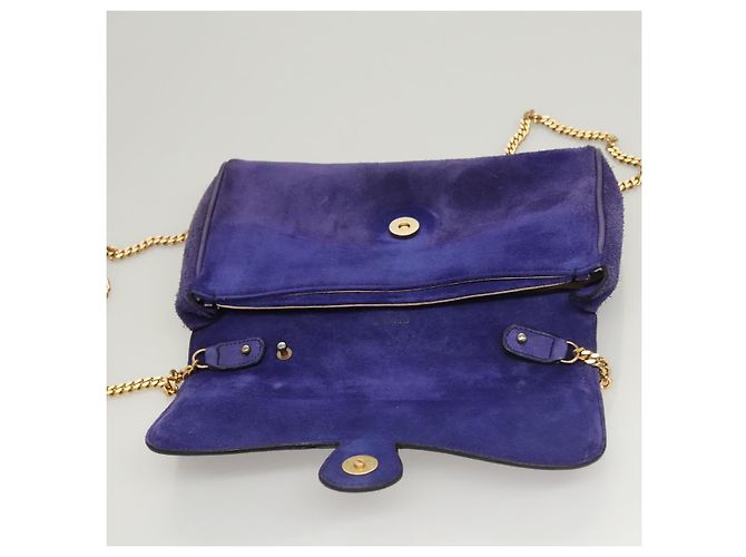 Céline Borsa a spalla CELINE in suede viola Auth BA1516 Porpora - vista 9