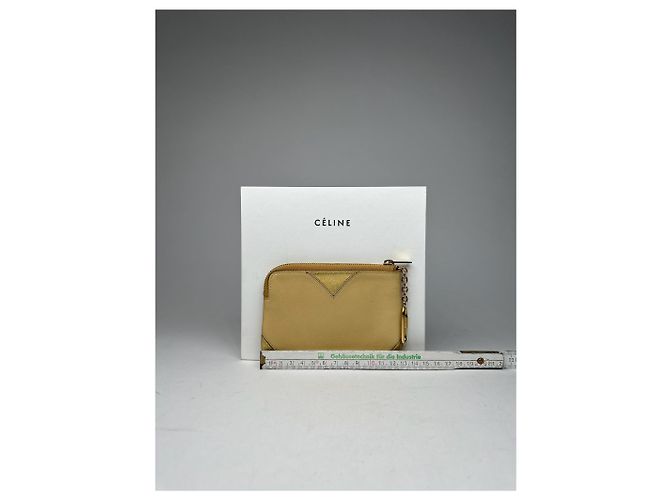 Céline Vintage Celine Paris Leather Card holder Golden - view 11