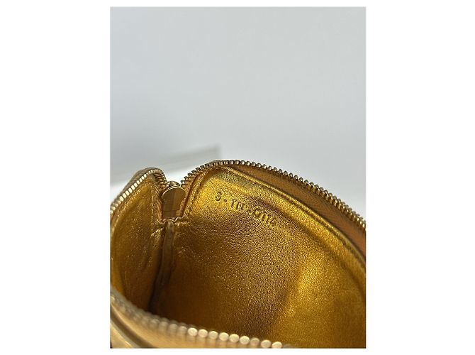 Céline Vintage Celine Paris Leather Card holder Golden - view 4