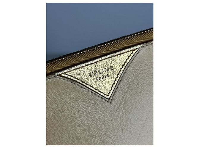 Céline Vintage Celine Paris Leather Card holder Golden - view 7