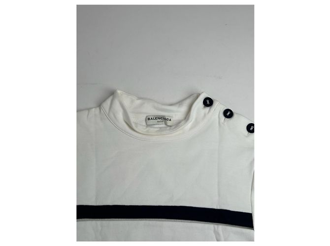 Vintage Balenciaga navy-weißer gestreifter Pullover - Ansicht 11