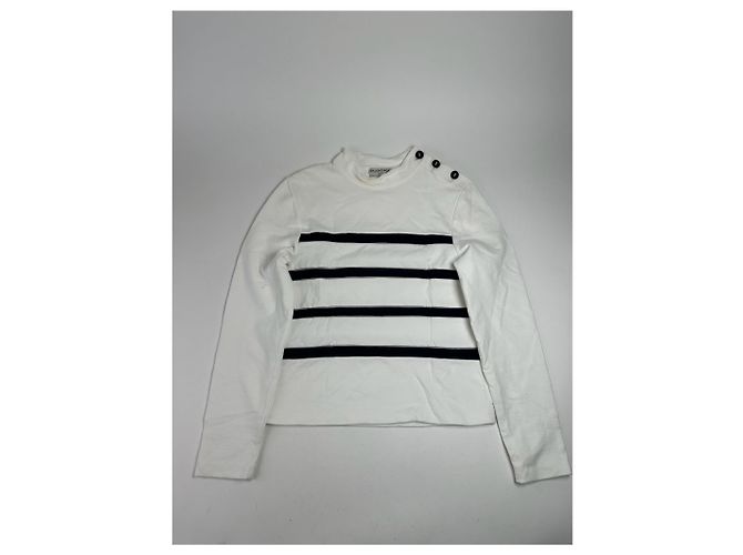 Vintage Balenciaga navy-weißer gestreifter Pullover - Ansicht 14