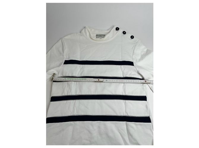 Vintage Balenciaga navy-weißer gestreifter Pullover - Ansicht 8