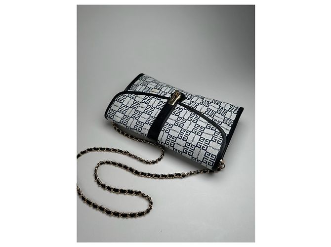 Vintage Givenchy 4G Leder Tasche navy und weiß - Ansicht 13