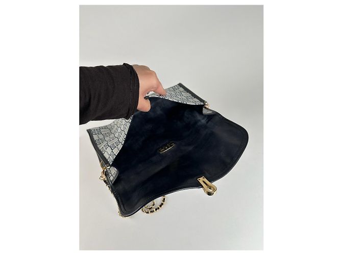 Vintage Givenchy 4G Leder Tasche navy und weiß - Ansicht 8